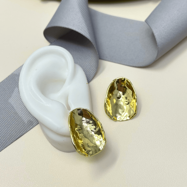 oval earrings, oval stud earrings, oval shape earrings, gold oval earrings, chunky ball hoop earrings, gold chunky hoop earrings, 18k gold plated earrings, earrings for women,
