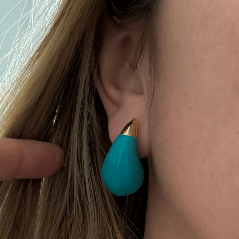teardrop earrings, teardrop earring, tear drop earring, tear drop earrings, Painting with Acrylic Enamel, Large Drop Earring
