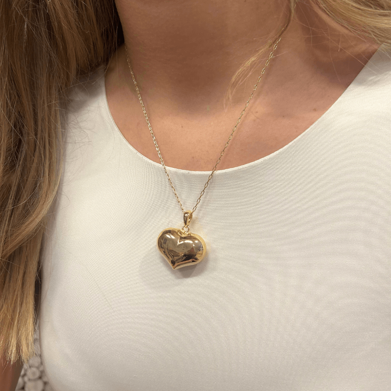 gold heart necklace, women's heart necklace, women's gold heart necklace, heart necklace, bold necklace, bold gold necklace, bold necklace statement piece, necklaces for women, cute necklaces, pretty necklaces, gold chain necklaces for women