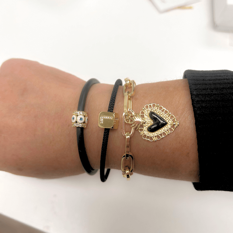 shop personalized heart bracelets, paper clip gold bracelet, paper clip link bracelet, paper clip bracelet, gold paper clip bracelet, heart bracelet